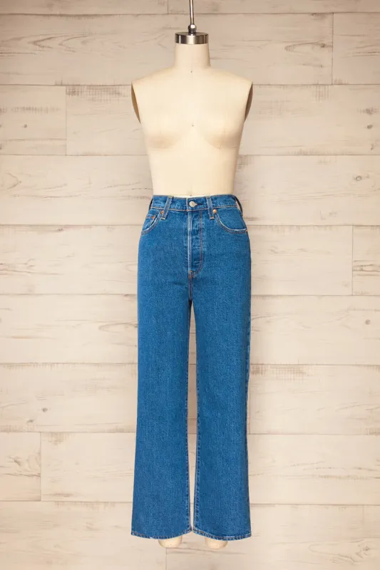 Bondy Medium Wash | High Rise Straight Leg Jeans sold by Boutique 1861