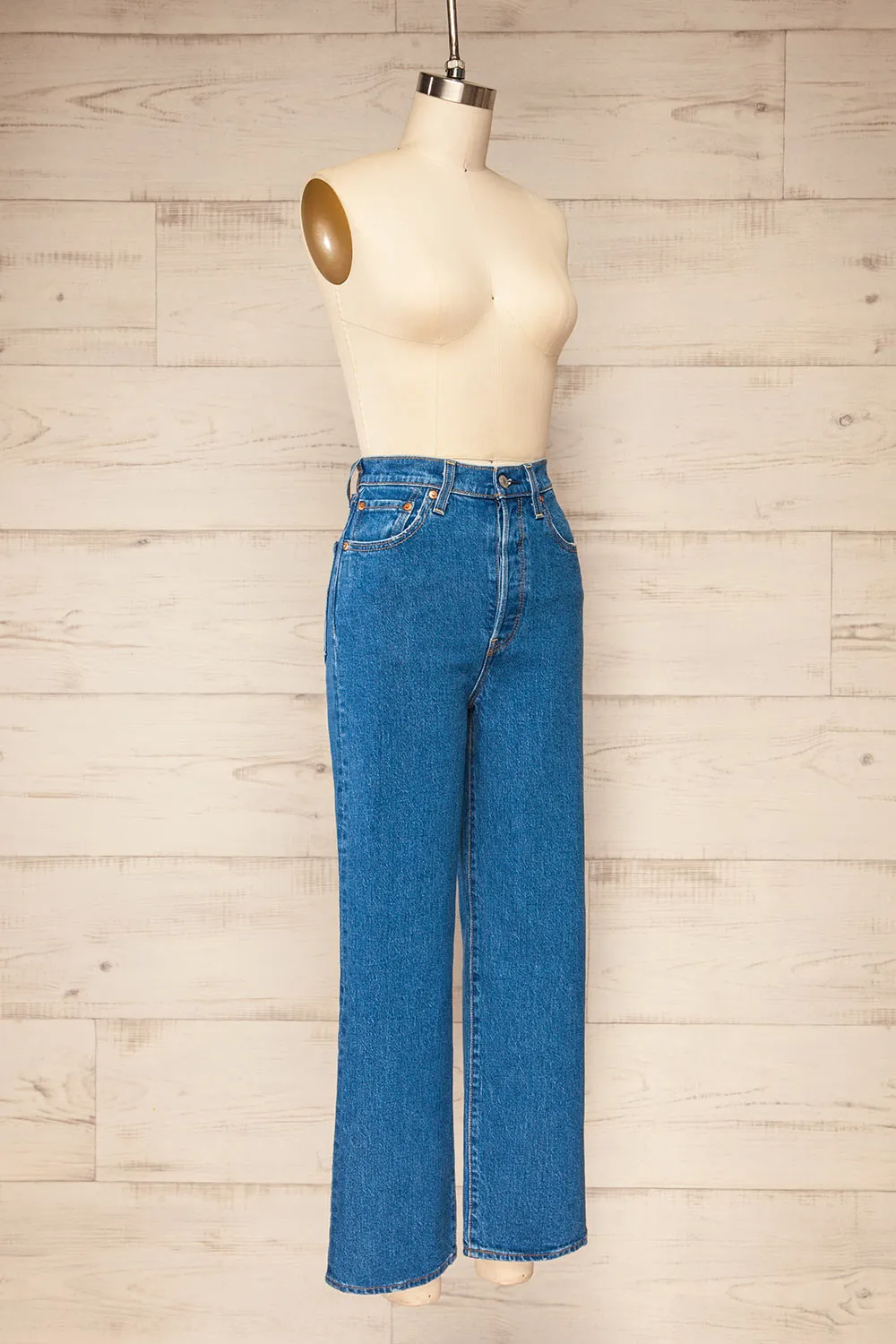 Bondy Medium Wash | High Rise Straight Leg Jeans sold by Boutique 1861 product image thumbnail 3