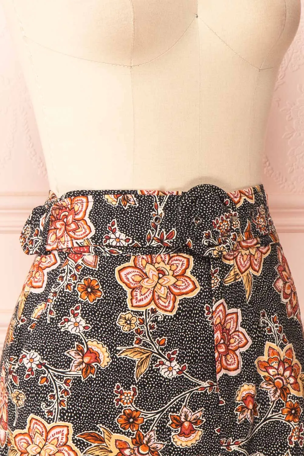 Jondora | Floral Short Skirt w/ Belt sold by Boutique 1861 product image thumbnail 5