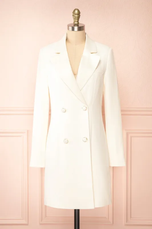 Shirley | Ivory Short Blazer Dress sold by Boutique 1861