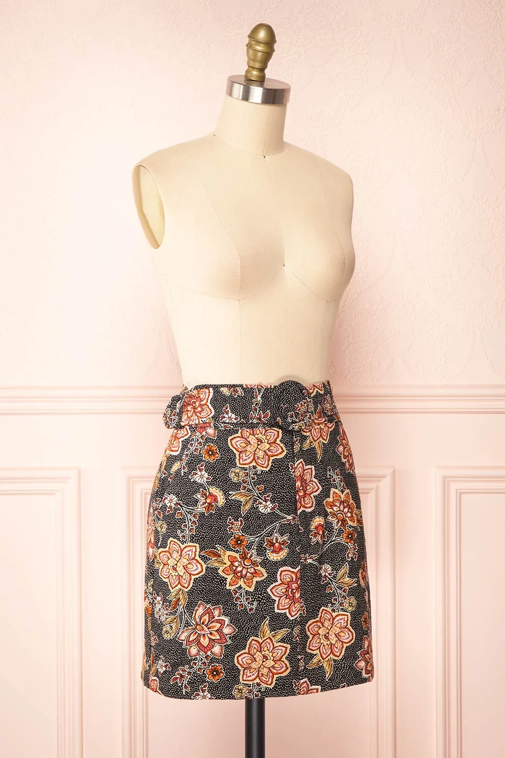 Jondora | Floral Short Skirt w/ Belt sold by Boutique 1861 product image thumbnail 4