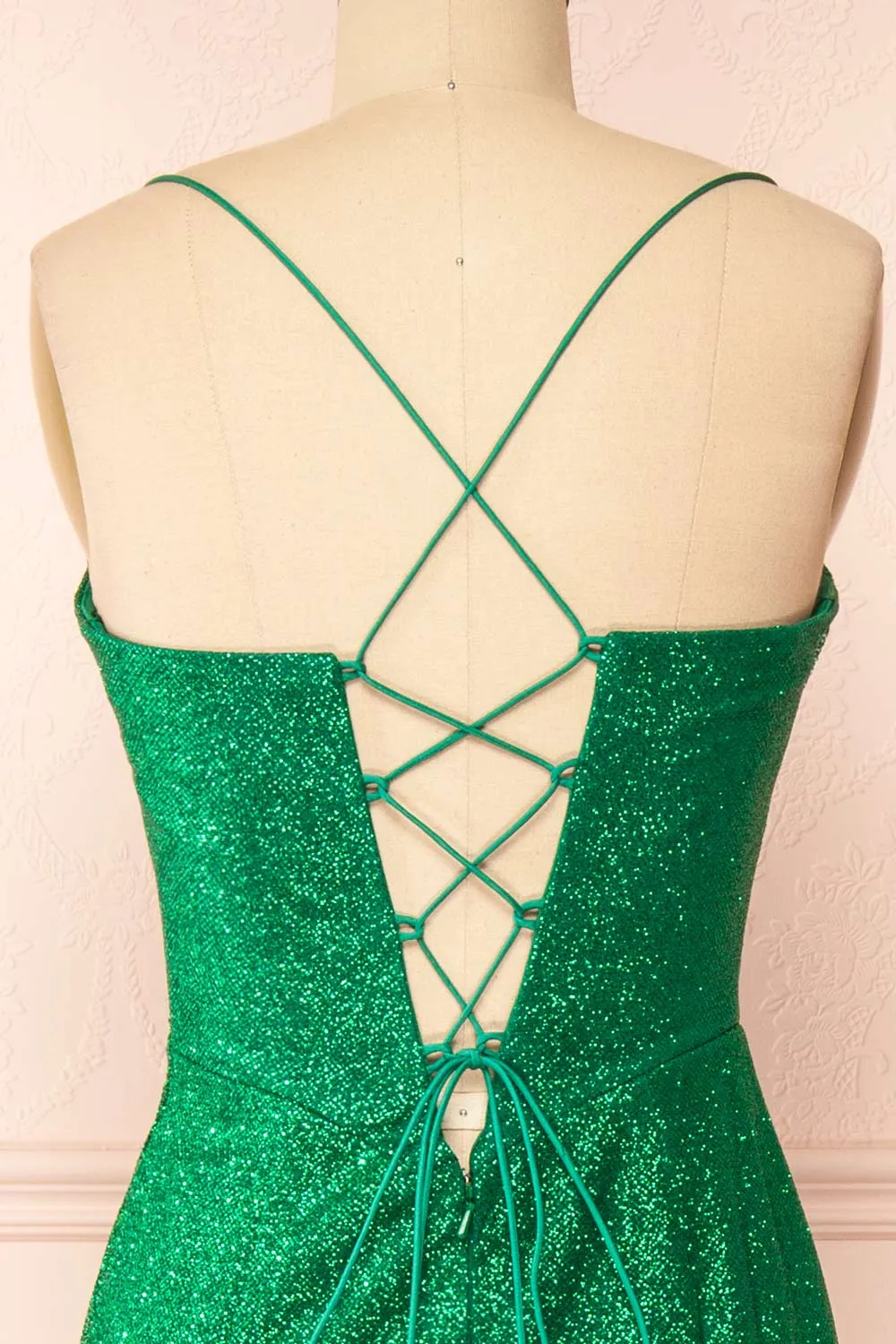 Frosti Green | Sparkly Cowl Neck Maxi Dress sold by Boutique 1861 product image thumbnail 3