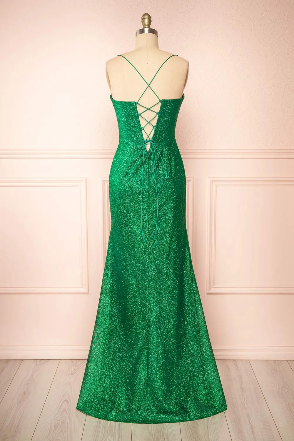 Frosti Green | Sparkly Cowl Neck Maxi Dress sold by Boutique 1861 product image thumbnail 4