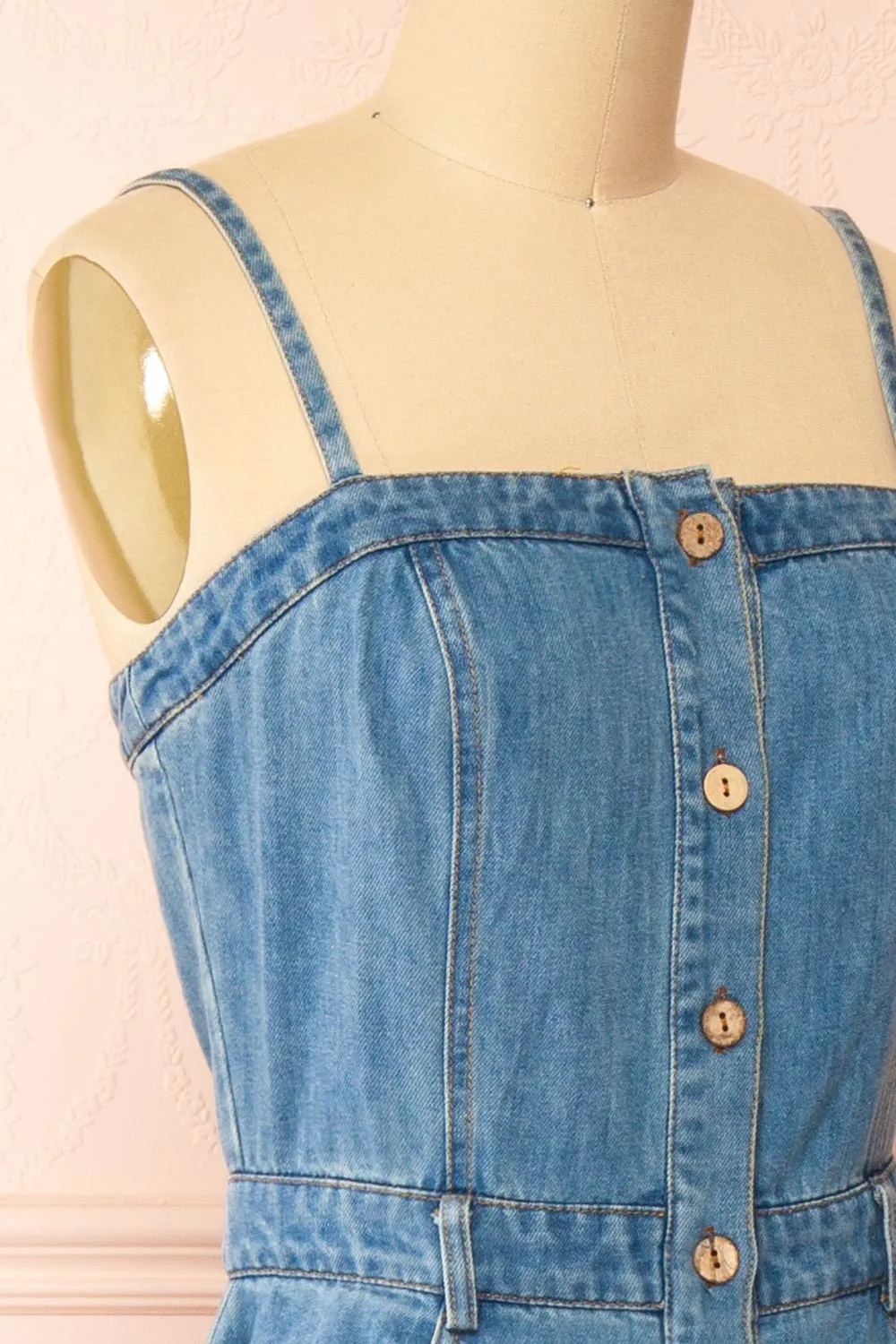 Moprina | Long Blue Denim Dress w/ Pockets sold by Boutique 1861 product image thumbnail 4