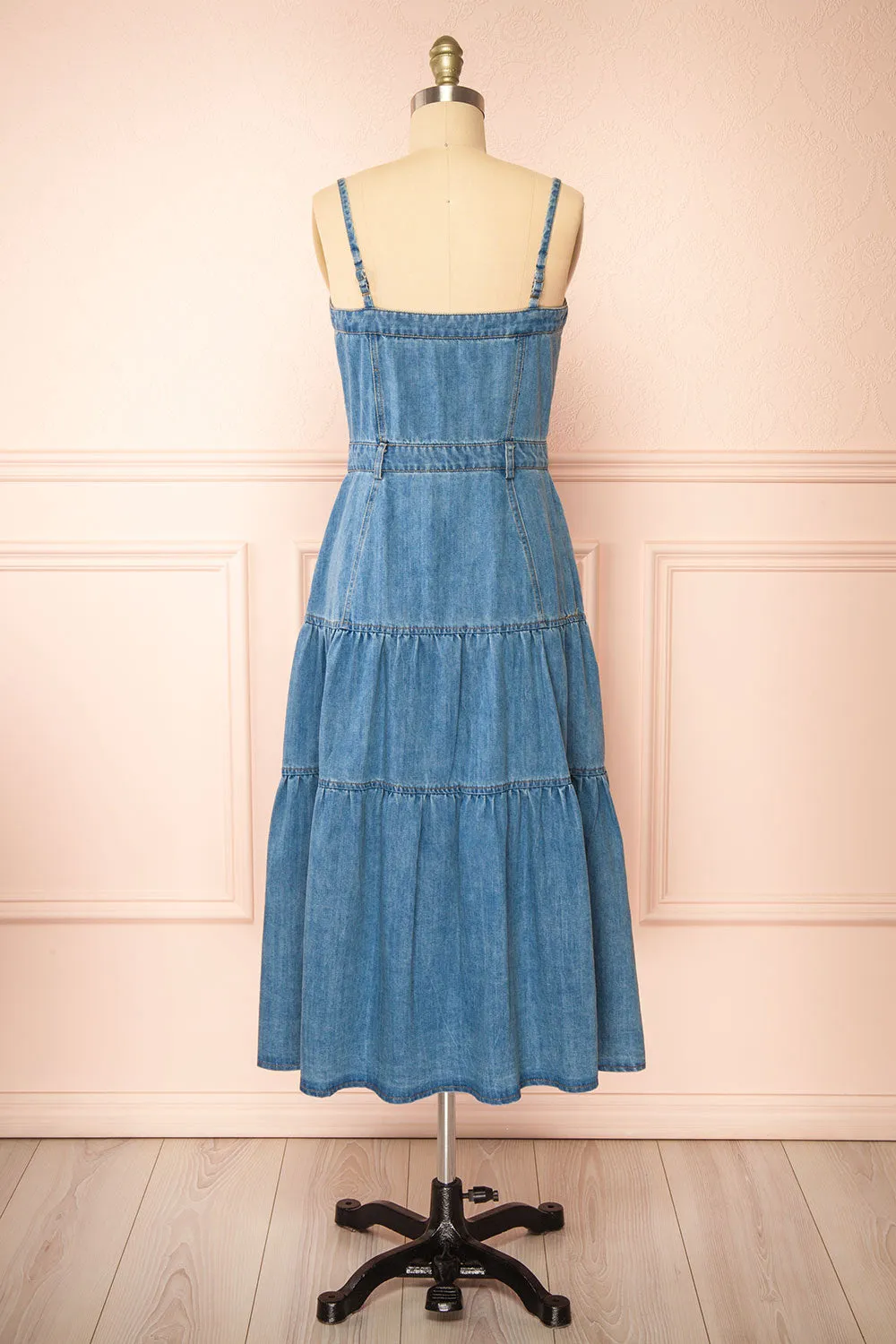 Moprina | Long Blue Denim Dress w/ Pockets sold by Boutique 1861 product image thumbnail 5