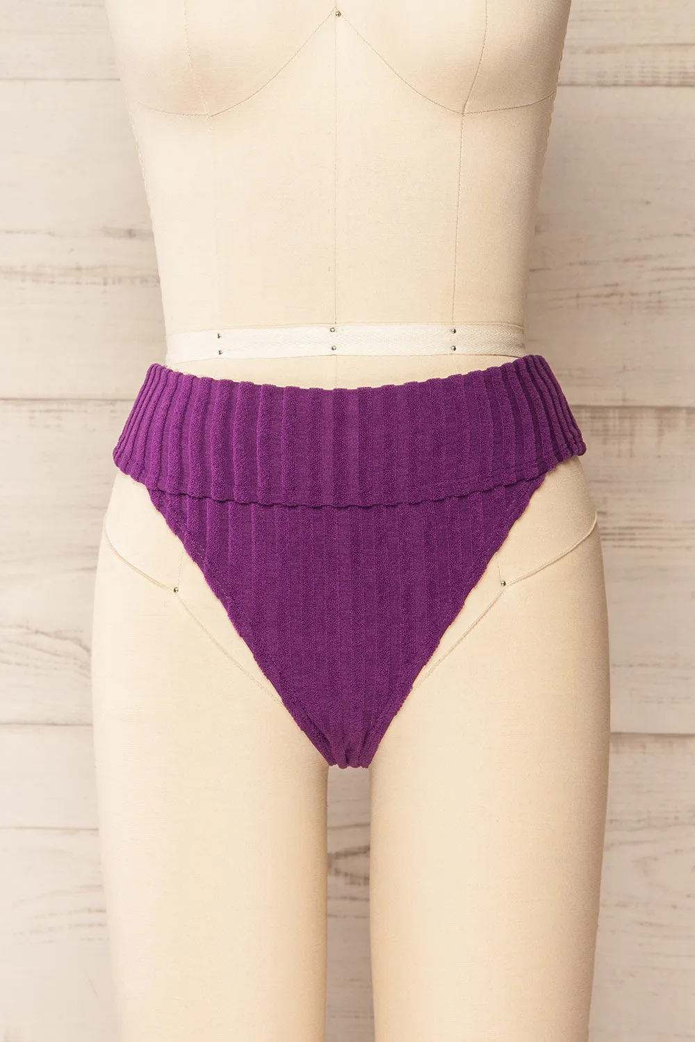 Luzalaka Purple | Ribbed Bikini Bottom sold by Boutique 1861 product image thumbnail 3
