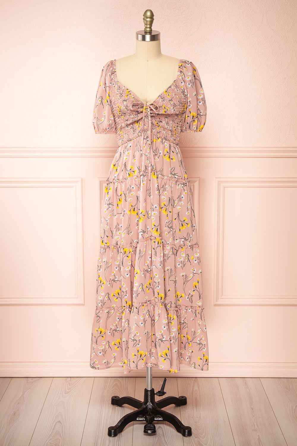 Batyanne | Floral Midi Dress w/ Puffy Sleeves sold by Boutique 1861