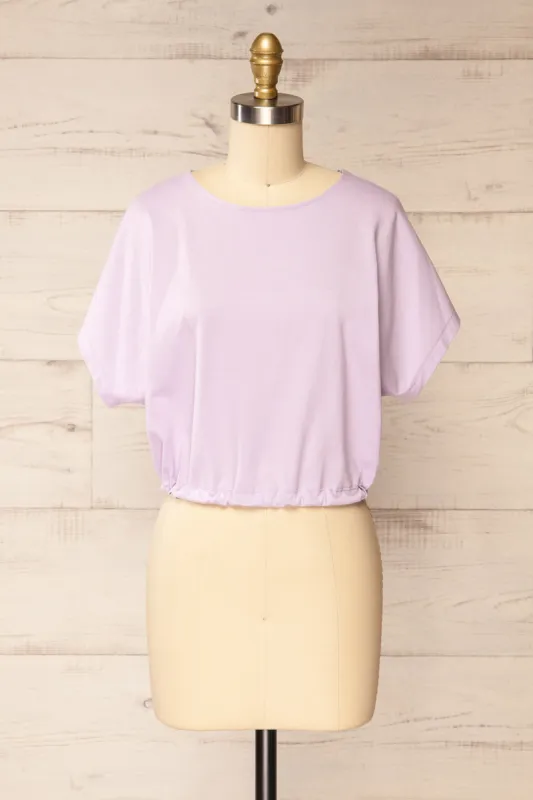 Haddington Lavender | Cropped T-Shirt w/ Adjustable Waist sold by Boutique 1861