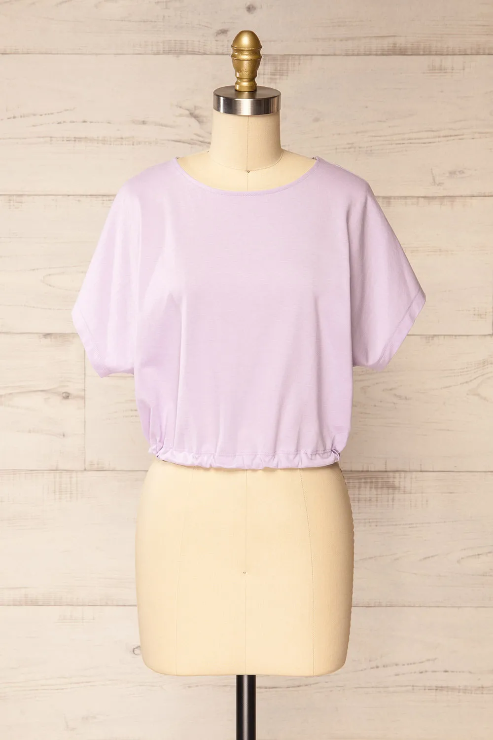 Haddington Lavender | Cropped T-Shirt w/ Adjustable Waist sold by Boutique 1861