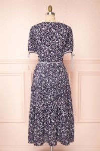 Kate Navy | Floral Midi Wrap Dress sold by Boutique 1861