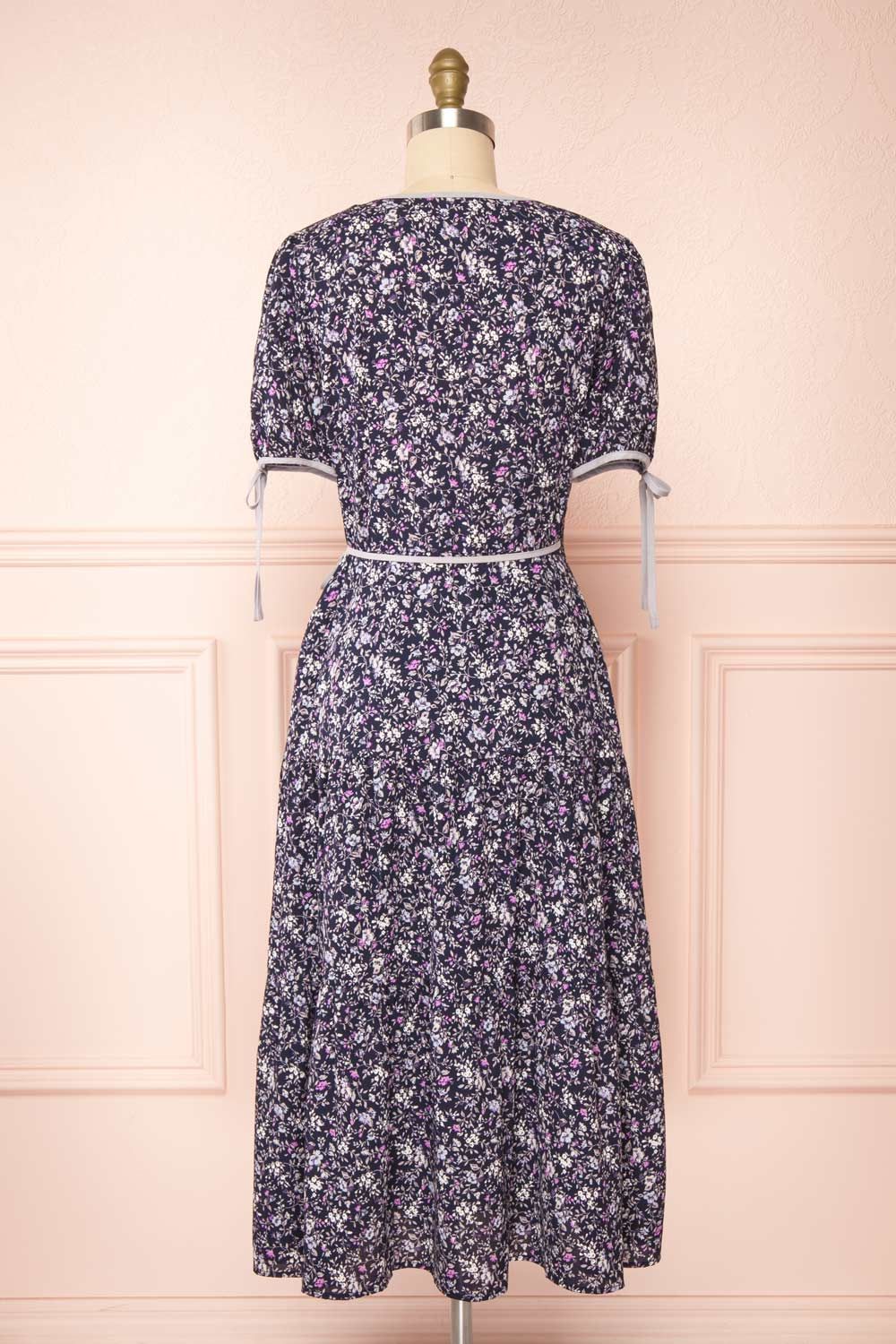 Kate Navy | Floral Midi Wrap Dress sold by Boutique 1861 product image thumbnail 5
