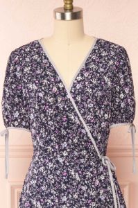 Kate Navy | Floral Midi Wrap Dress sold by Boutique 1861