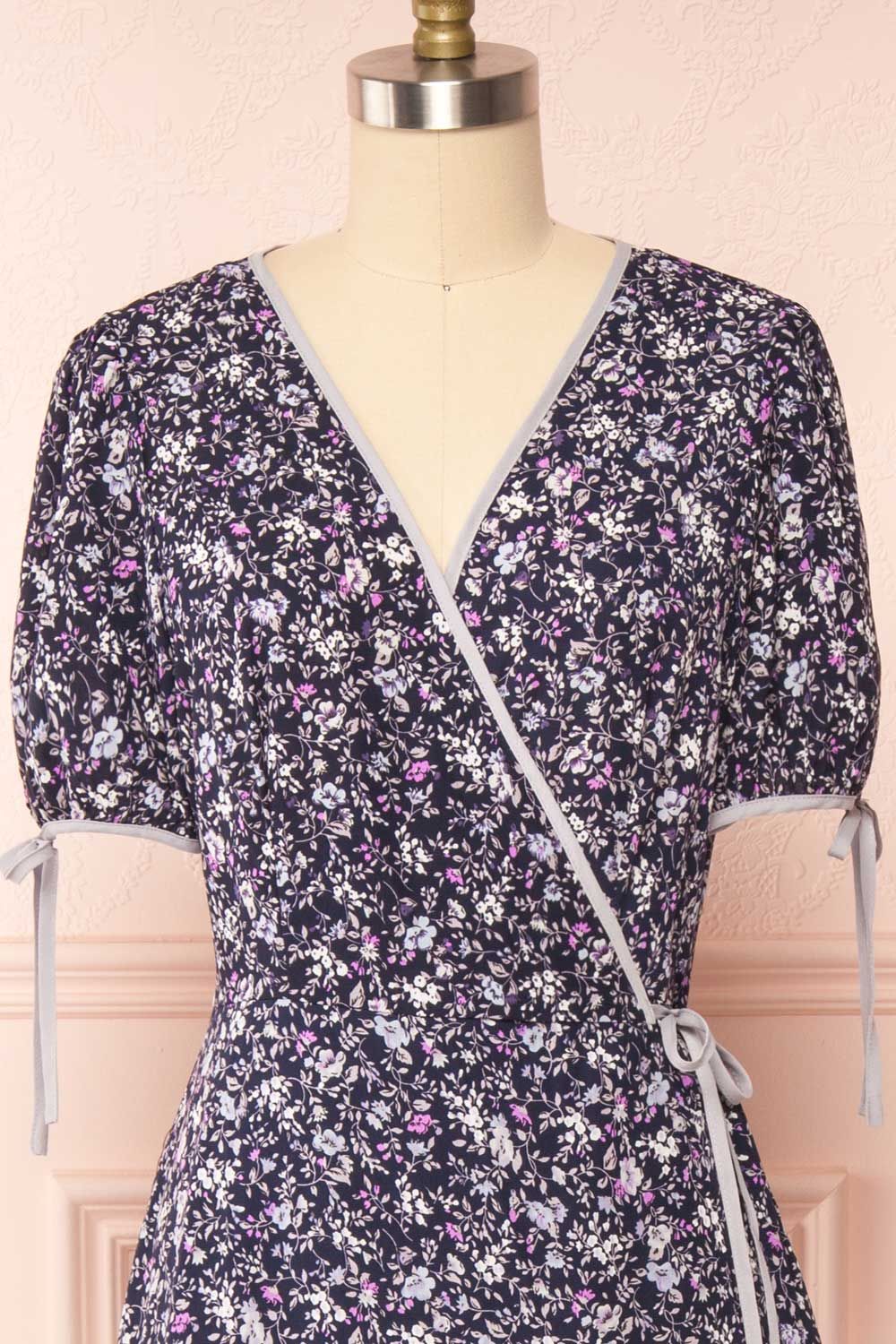 Kate Navy | Floral Midi Wrap Dress sold by Boutique 1861 product image thumbnail 2