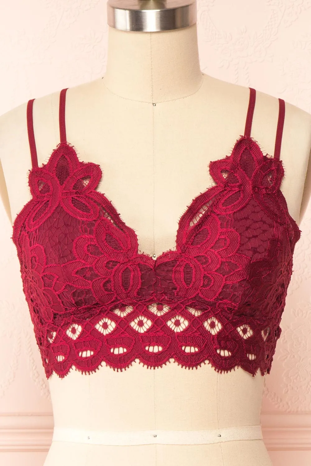 Niken Burgundy | Lace Bralette sold by Boutique 1861 product image thumbnail 2