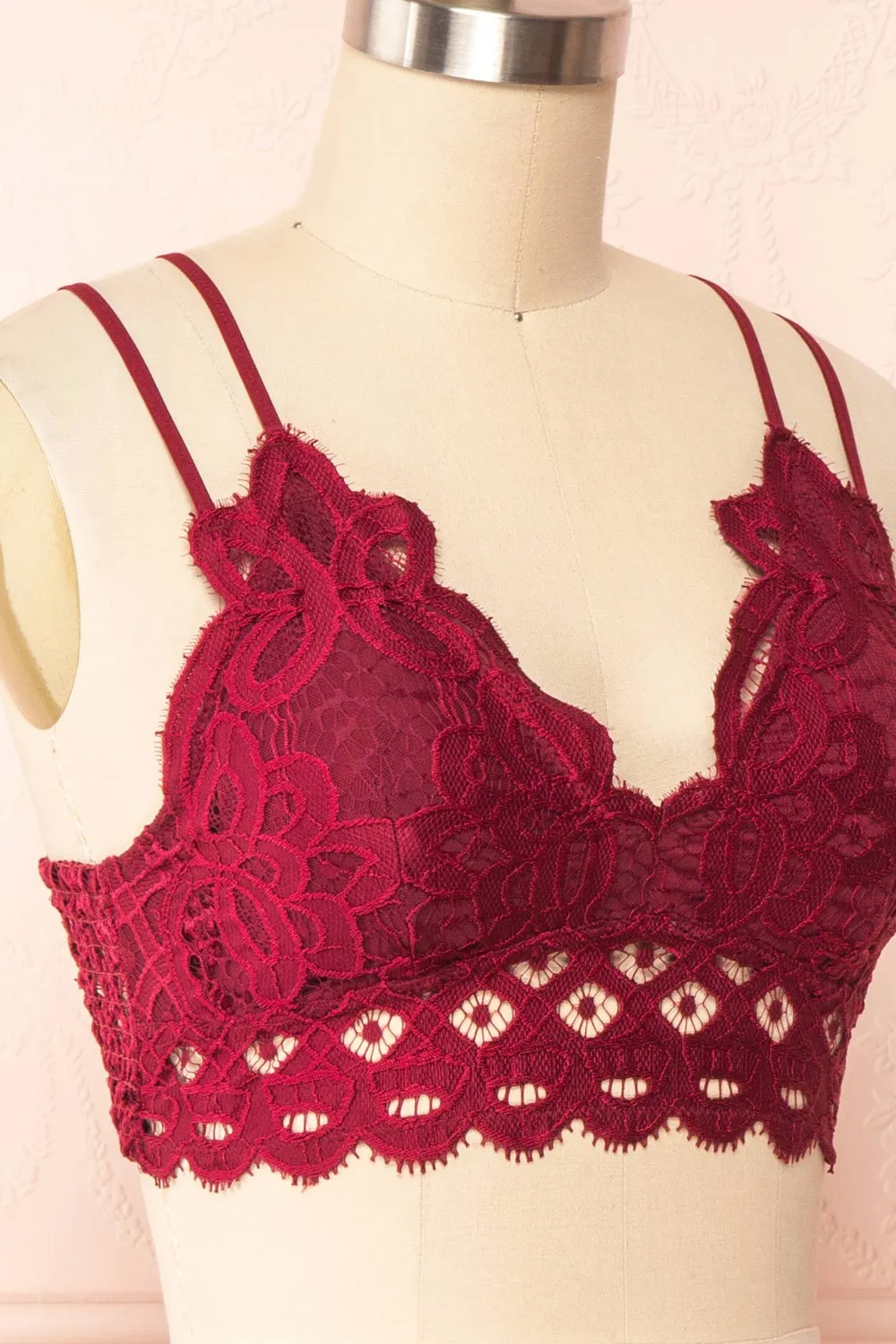 Niken Burgundy | Lace Bralette sold by Boutique 1861 product image thumbnail 4