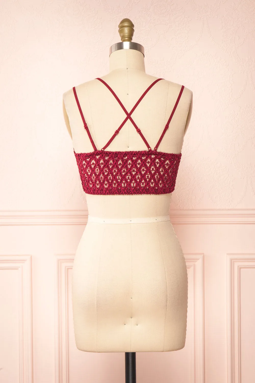 Niken Burgundy | Lace Bralette sold by Boutique 1861 product image thumbnail 5