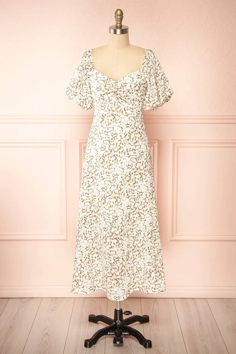 Mikaru | White Floral A-Line Dress sold by Boutique 1861