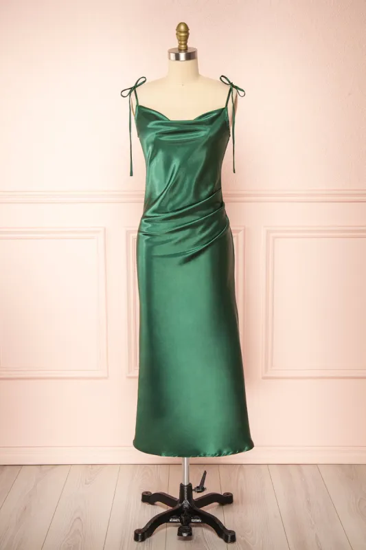 Elyse Green | Cowl Neck Midi Dress sold by Boutique 1861