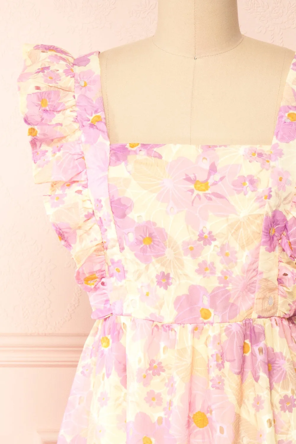Lidia | Floral Midi Dress w/ Large Ruffles sold by Boutique 1861 product image thumbnail 3