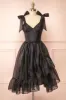 Callidora | Black Organza Midi Dress sold by Boutique 1861