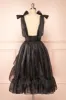 Callidora | Black Organza Midi Dress sold by Boutique 1861