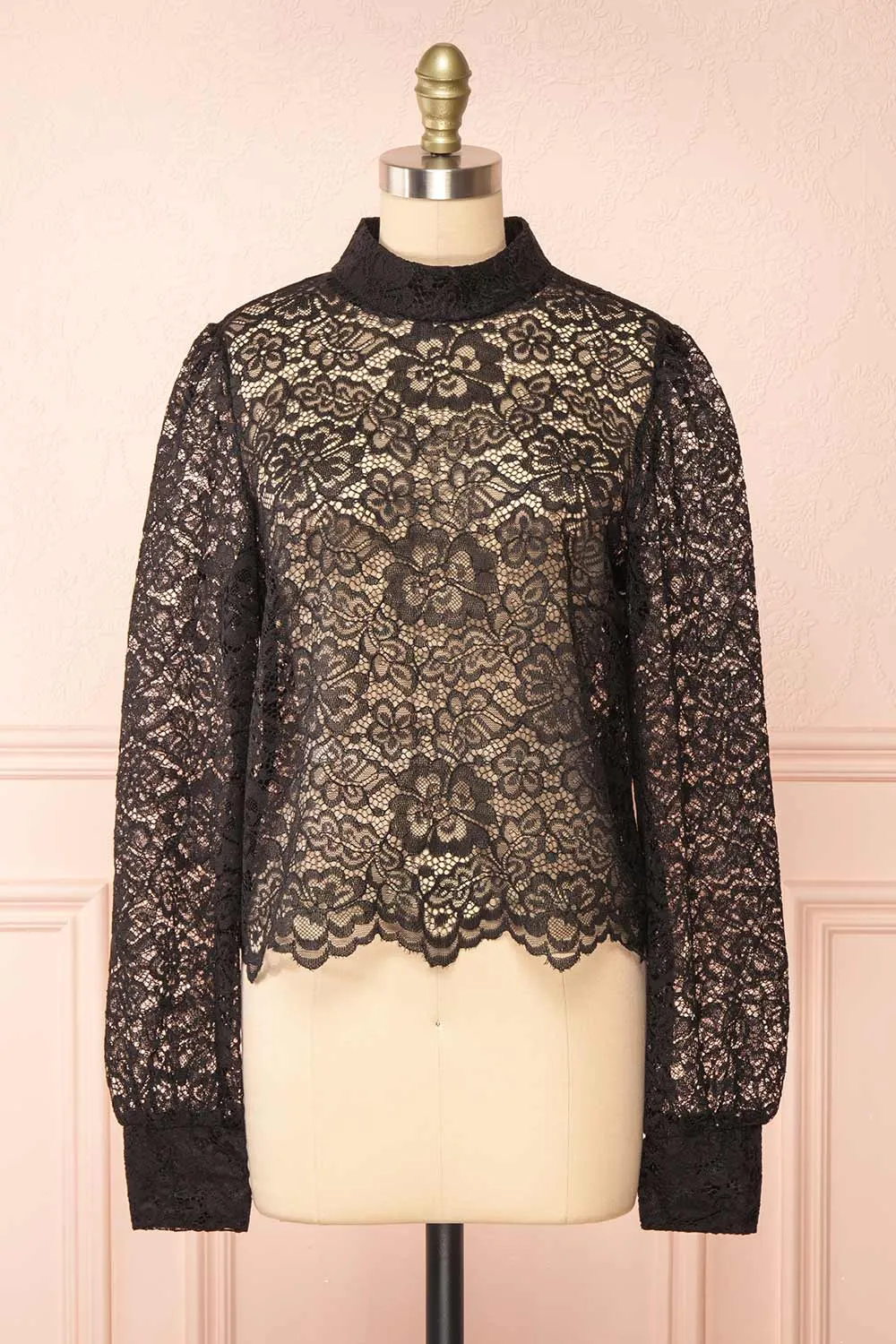 Dahana Black | Floral Lace Blouse sold by Boutique 1861