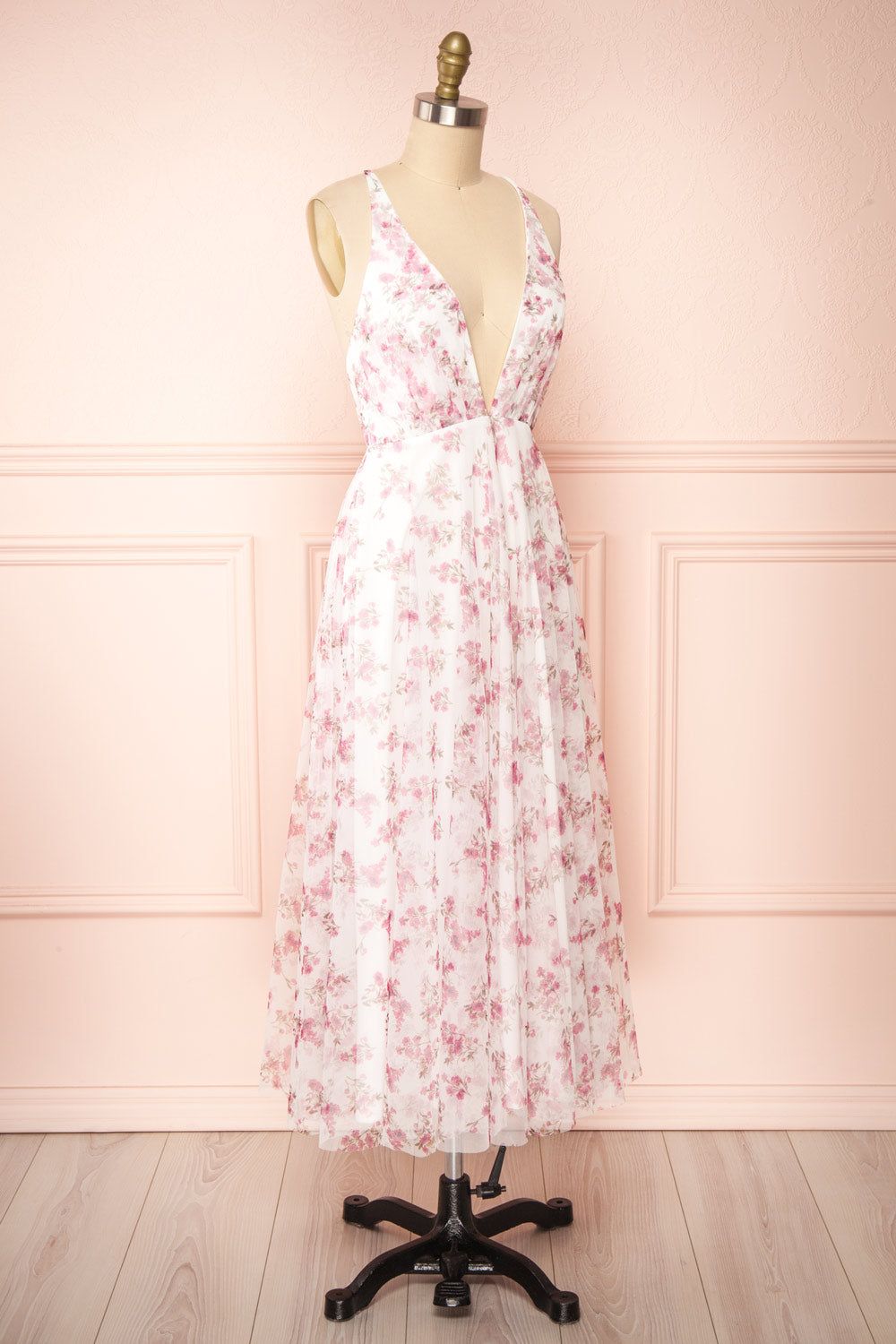 Claudie | Plunging Neckline Mesh Midi Dress sold by Boutique 1861 product image thumbnail 4