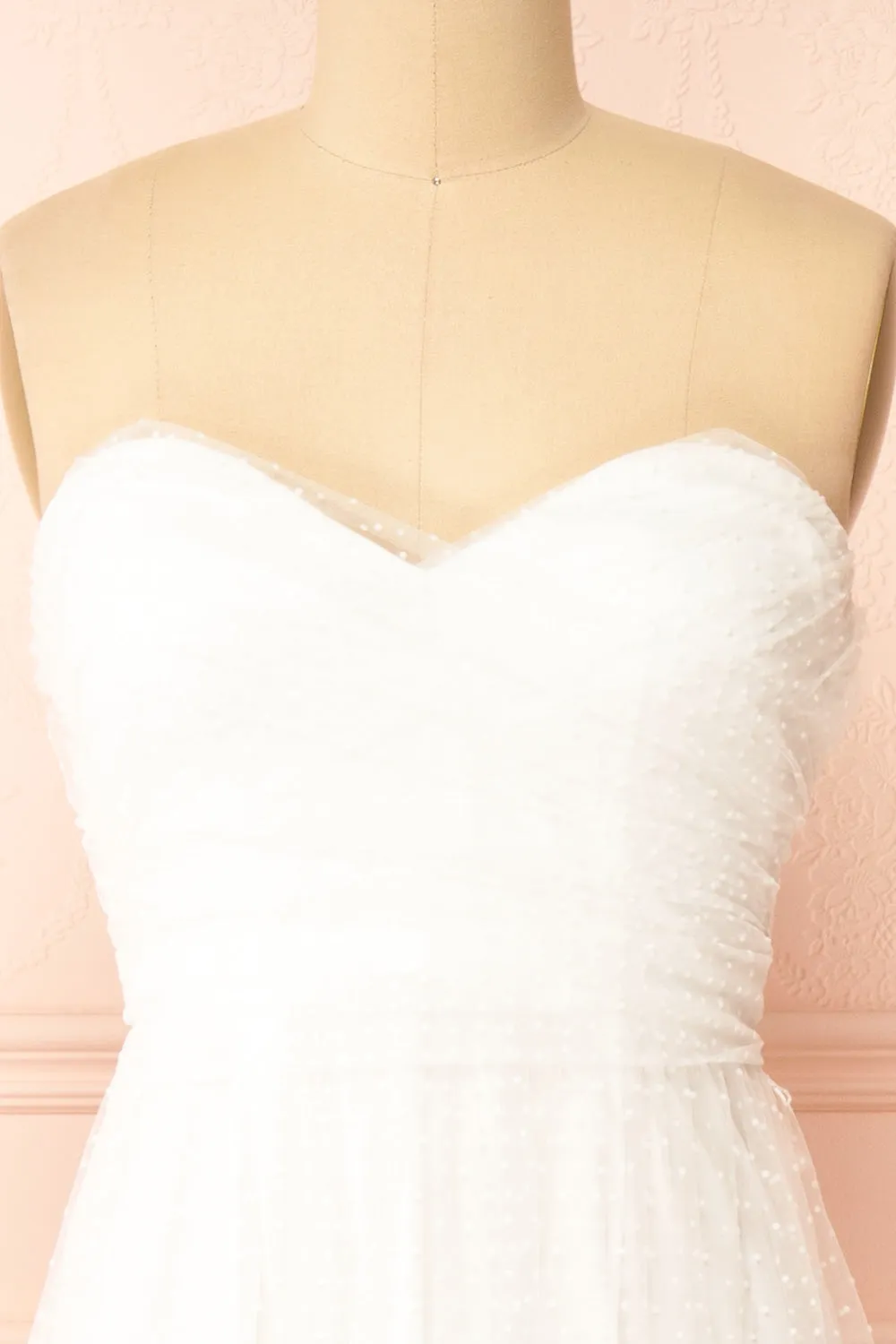 Joanna | White Polka Dot Strapless Midi Dress sold by Boutique 1861 product image thumbnail 3