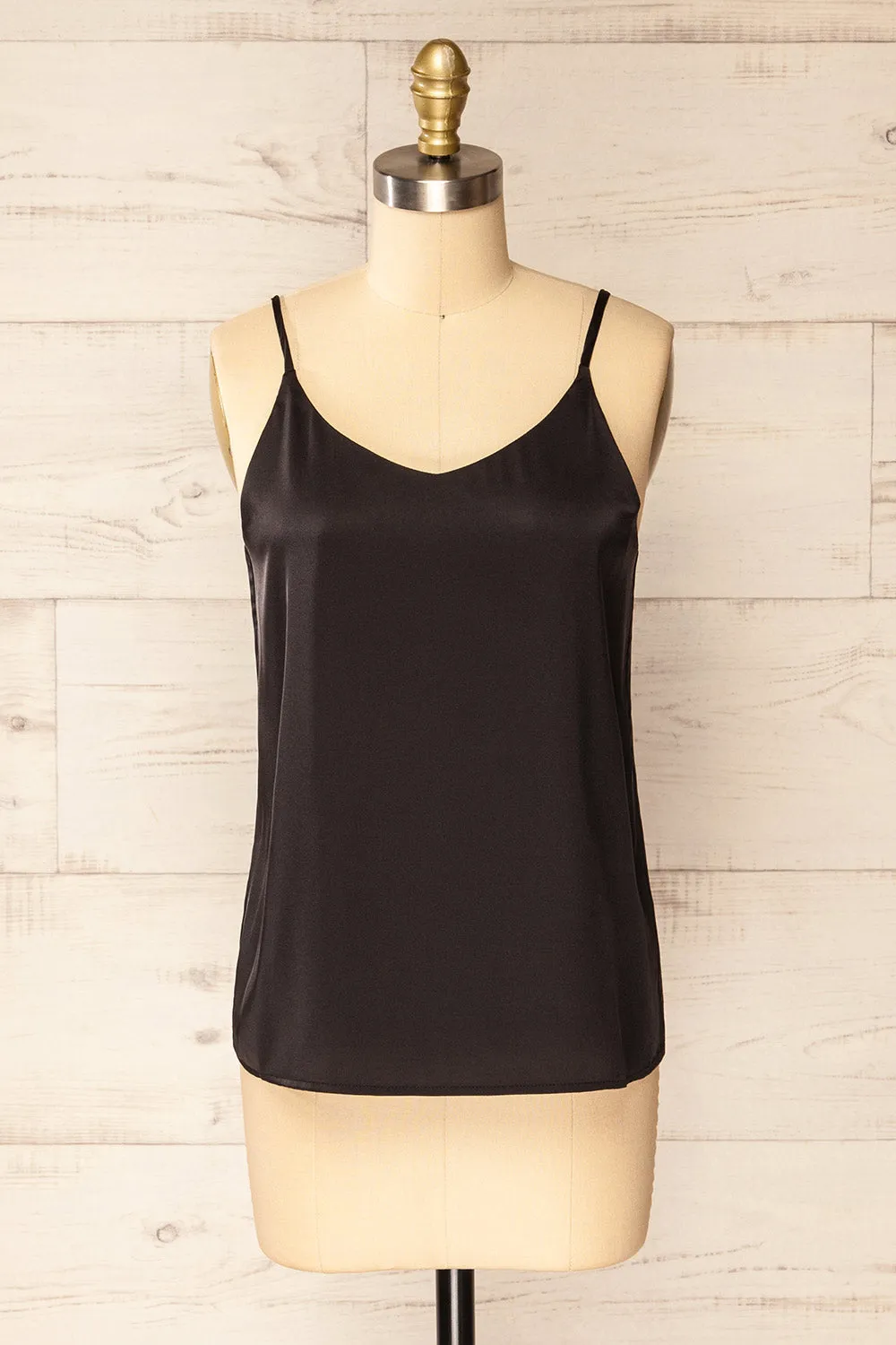 Manaus Black | Satin Tank Top sold by Boutique 1861