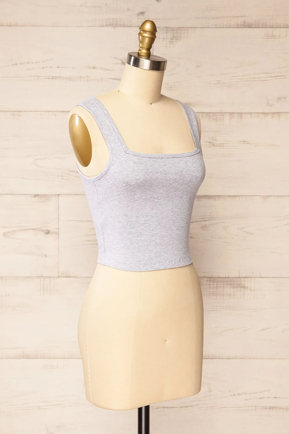 Brutus Grey | Square Neck Cropped Cami sold by Boutique 1861 product image thumbnail 3