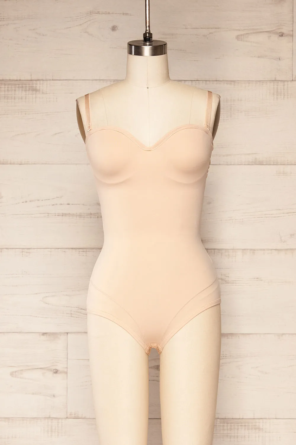 Helia Beige | Shaping Bodysuit w/ Adjustable Straps sold by Boutique 1861