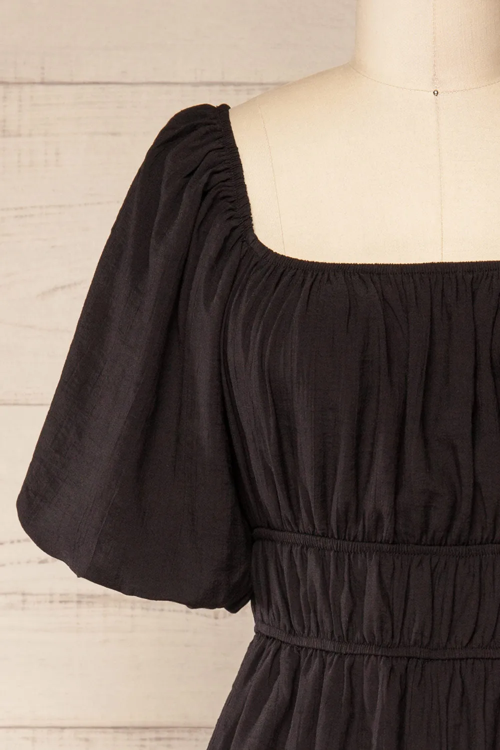 Damascus Black | Short Romper w/ Puffy Sleeves sold by Boutique 1861 product image thumbnail 2