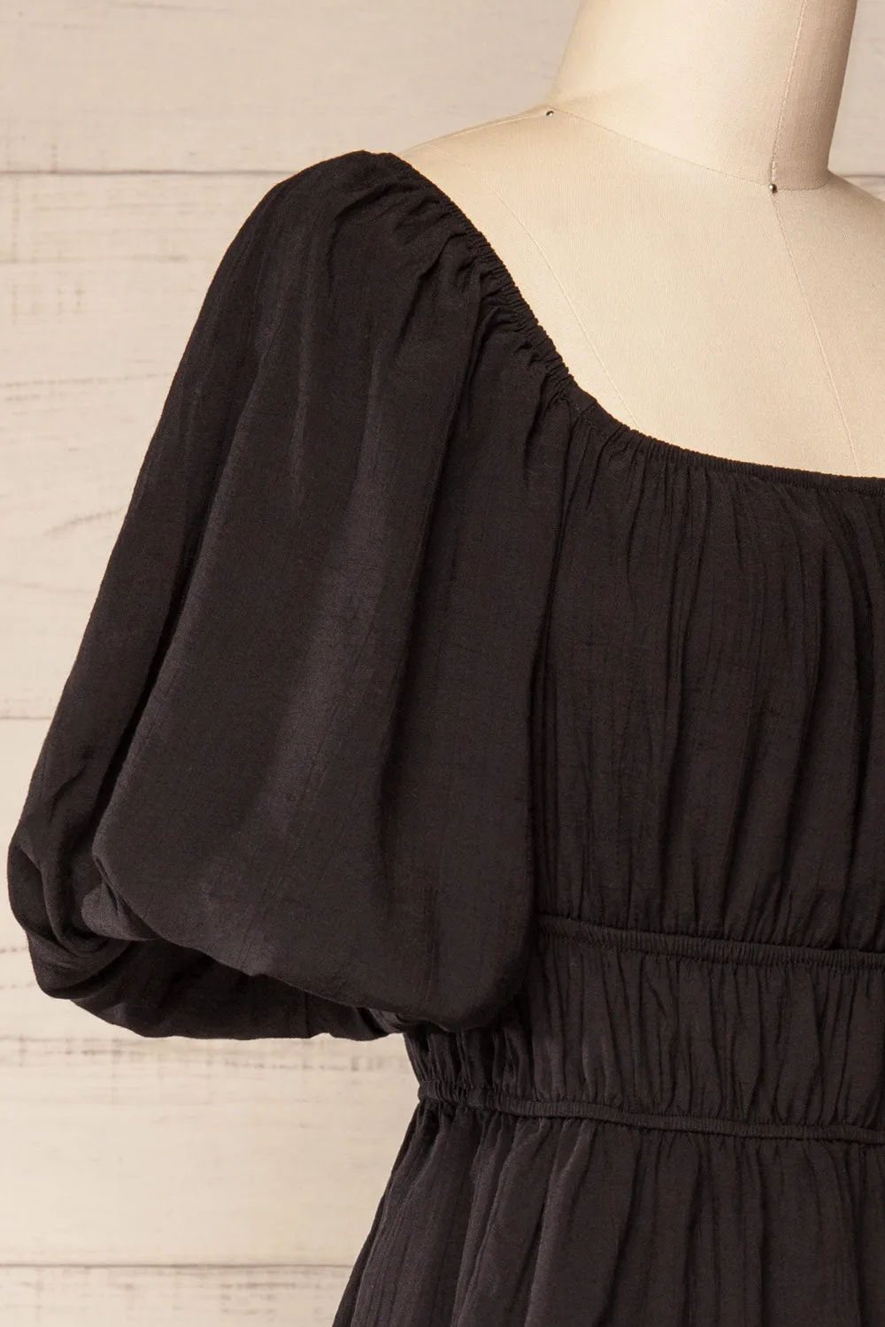 Damascus Black | Short Romper w/ Puffy Sleeves sold by Boutique 1861 product image thumbnail 4