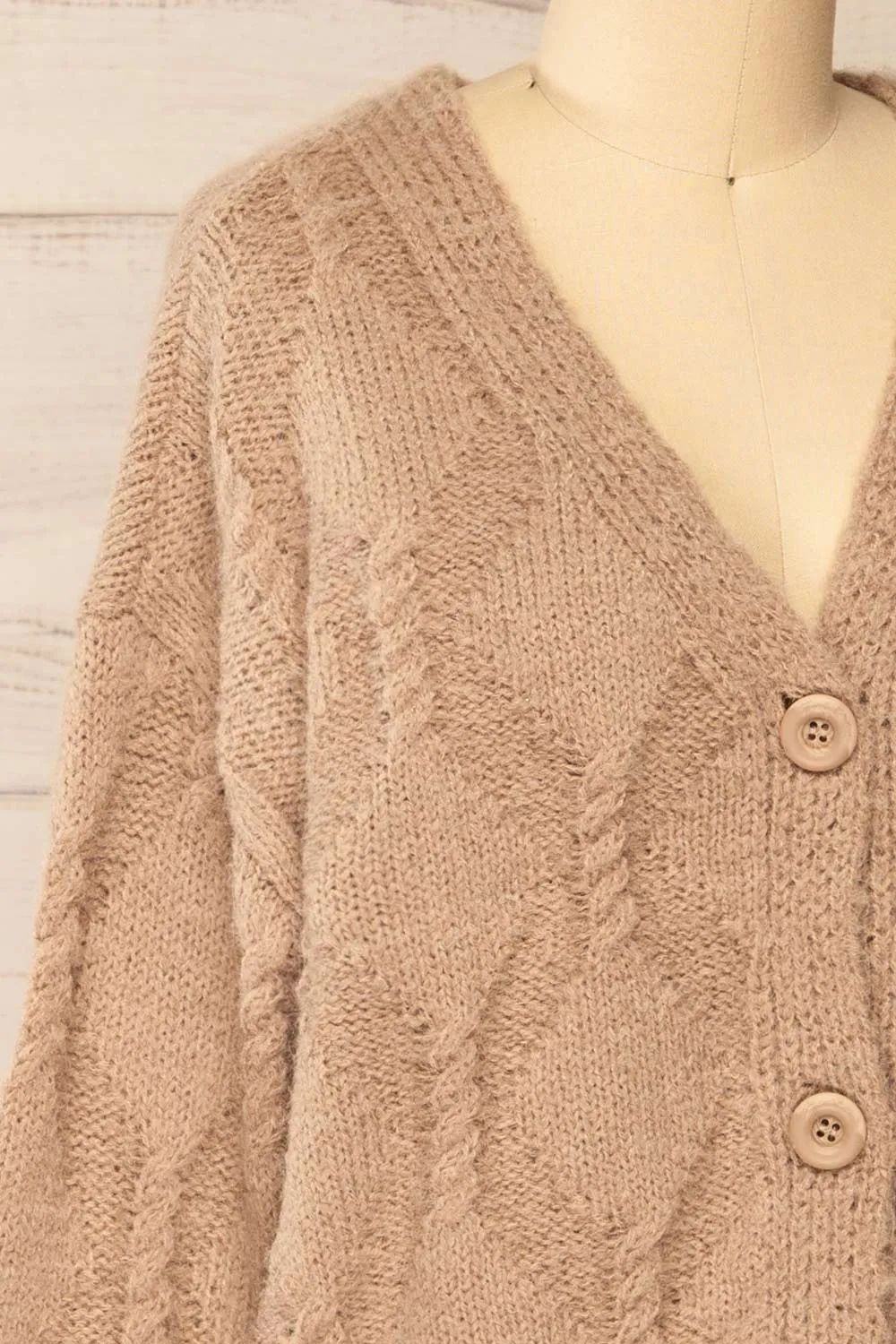 Eggje Taupe | Button-Up Knit Cardigan sold by Boutique 1861 product image thumbnail 4