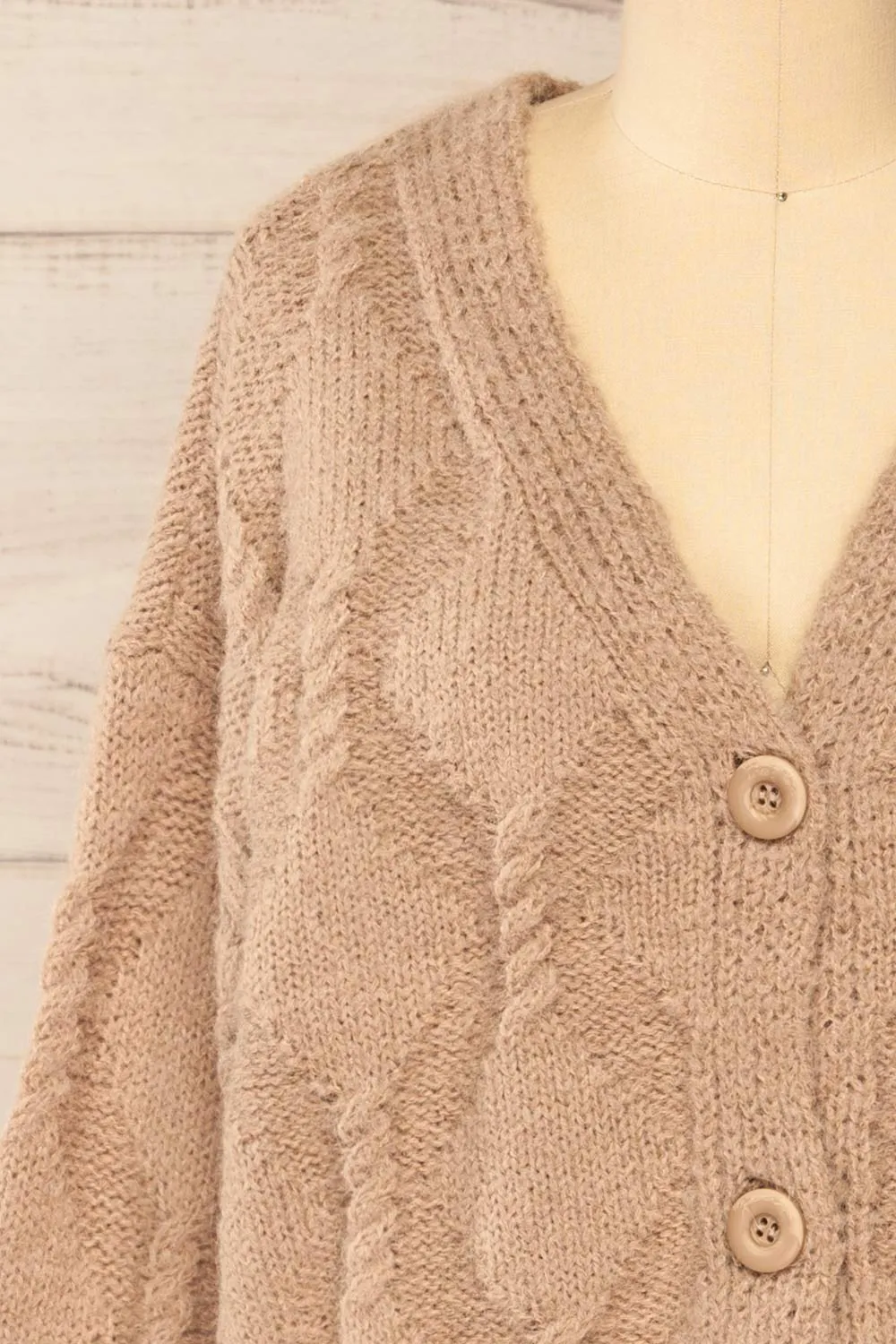 Eggje Taupe | Button-Up Knit Cardigan sold by Boutique 1861 product image thumbnail 2