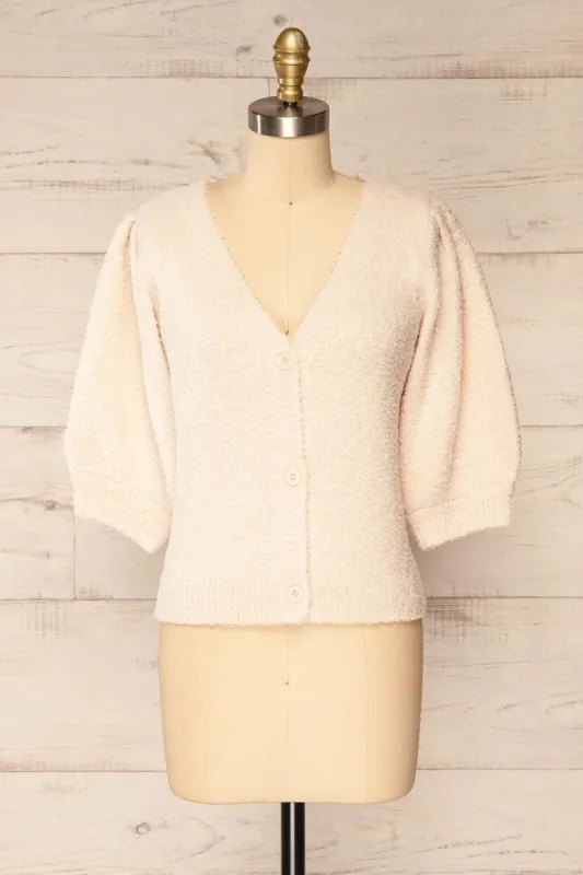 Galice | Fluffy Knit Button-up Top sold by Boutique 1861
