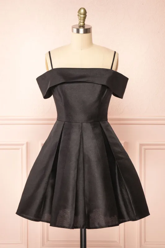 Fuengi Black | Off-Shoulder Short Dress sold by Boutique 1861