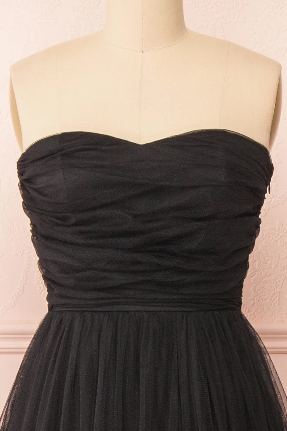 Ifaty Black | Strapless Tulle Midi Dress sold by Boutique 1861 product image thumbnail 3