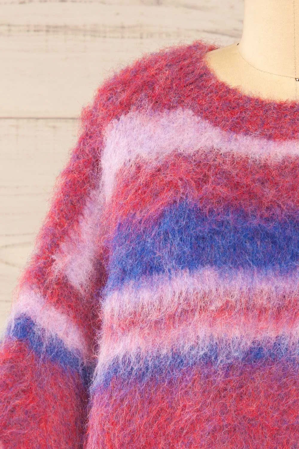 Dijon | Colourful Striped Fuzzy Sweater sold by Boutique 1861 product image thumbnail 2