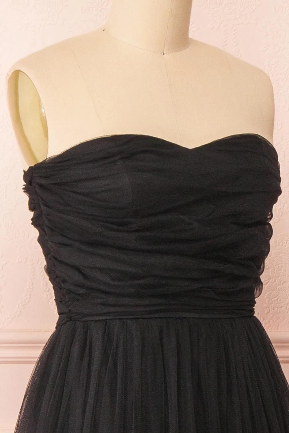 Ifaty Black | Strapless Tulle Midi Dress sold by Boutique 1861 product image thumbnail 5