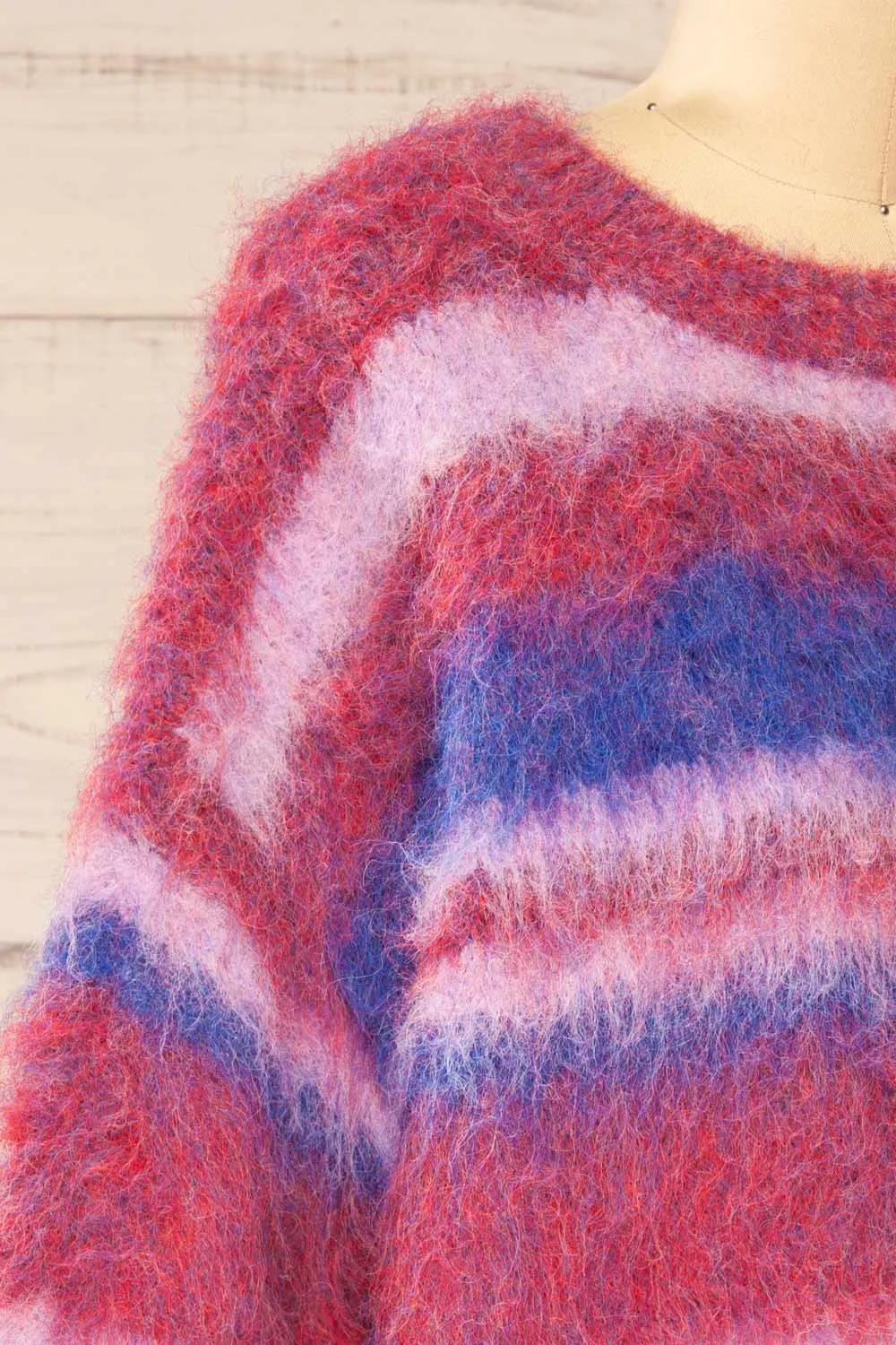 Dijon | Colourful Striped Fuzzy Sweater sold by Boutique 1861 product image thumbnail 4