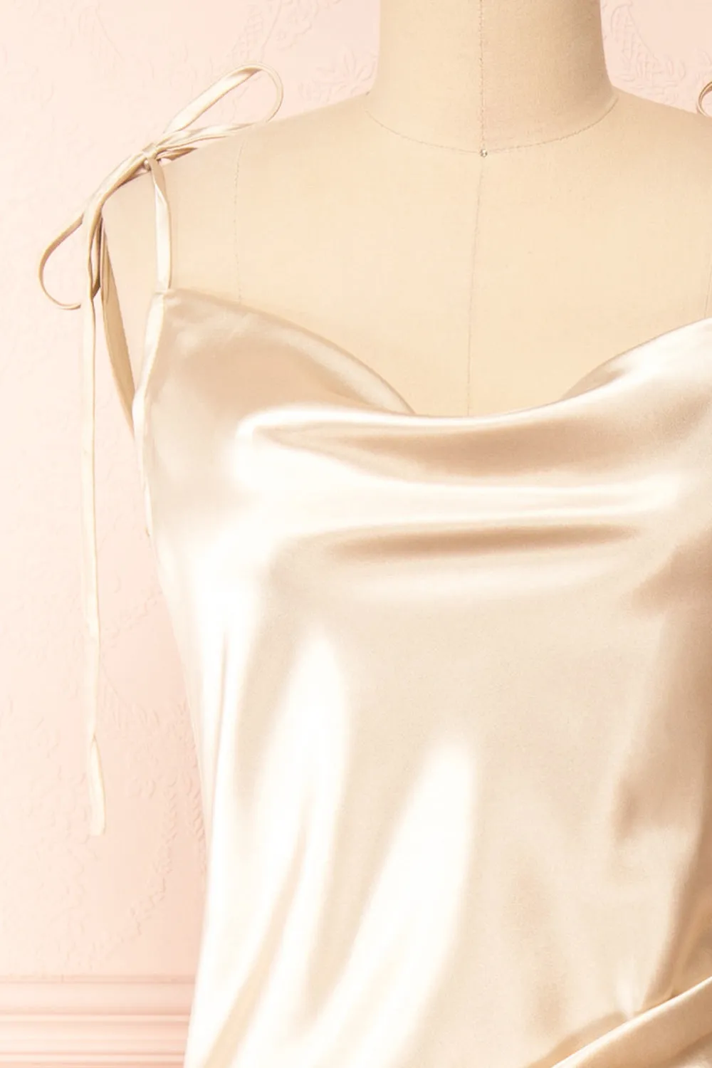 Elyse Beige | Cowl Neck Midi Dress sold by Boutique 1861 product image thumbnail 2