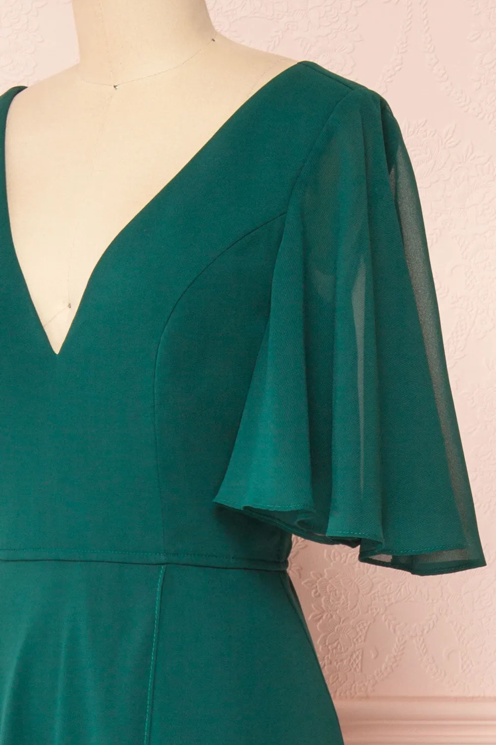 Adelphia Green | V-Neck Chiffon Maxi Dress sold by Boutique 1861 product image thumbnail 5