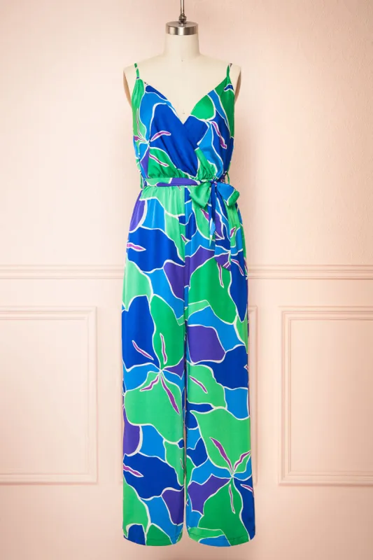 Rory | Colourful Satin Jumpsuit w/ Belt sold by Boutique 1861
