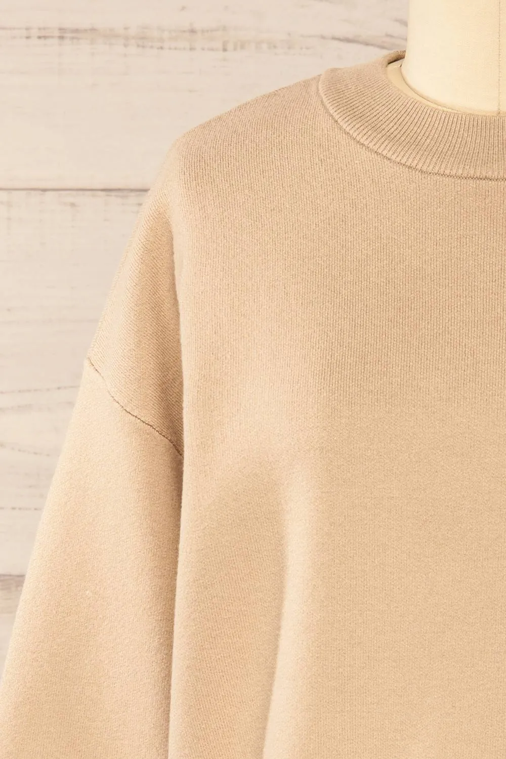 Calye Taupe | Oversized Short Sweater sold by Boutique 1861 product image thumbnail 3