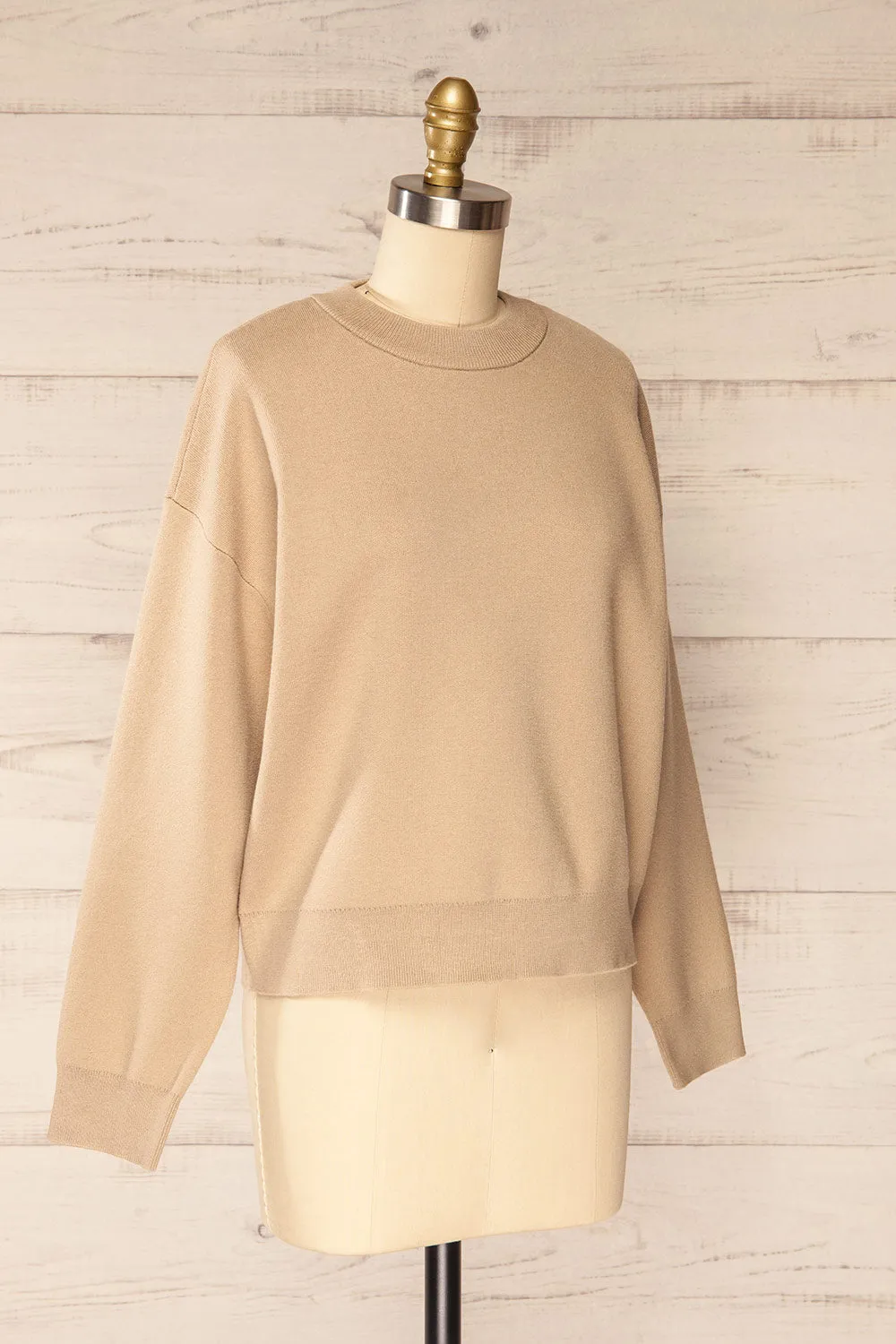 Calye Taupe | Oversized Short Sweater sold by Boutique 1861 product image thumbnail 4