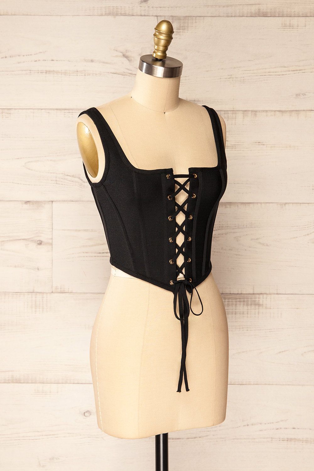 Noumea Black | Lace-Up Corset Top sold by Boutique 1861 product image thumbnail 3