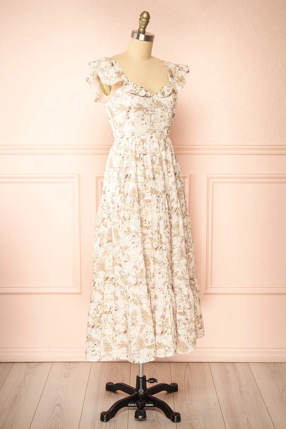 Janessa | Floral Midi Dress w/ Ruffles sold by Boutique 1861 product image thumbnail 5