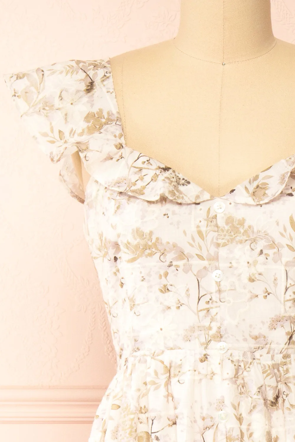 Janessa | Floral Midi Dress w/ Ruffles sold by Boutique 1861 product image thumbnail 4