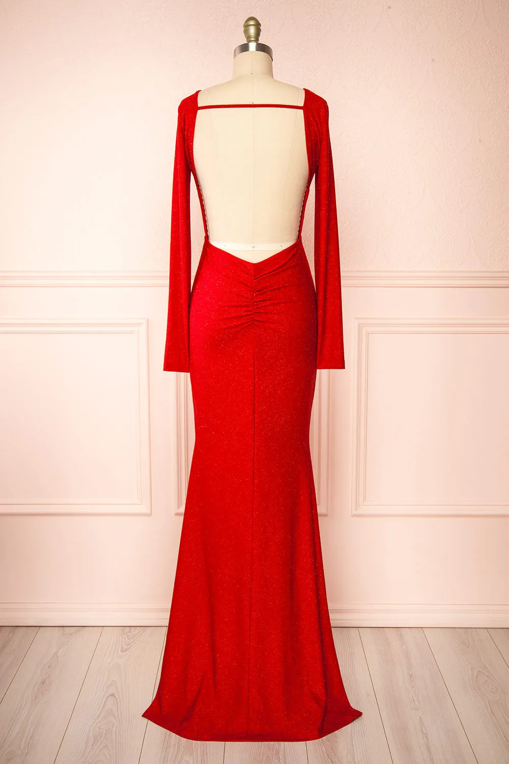 Nykha Red | Backless Mermaid Dress sold by Boutique 1861